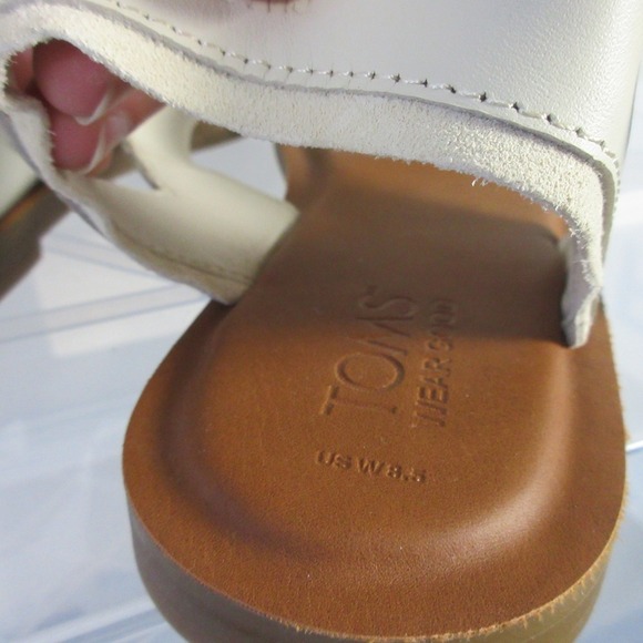 TOMS Ankle Strap Sandals Women 8.5 Sloane Fog Leather Suede Gladiator Boho 492 - Picture 6 of 8